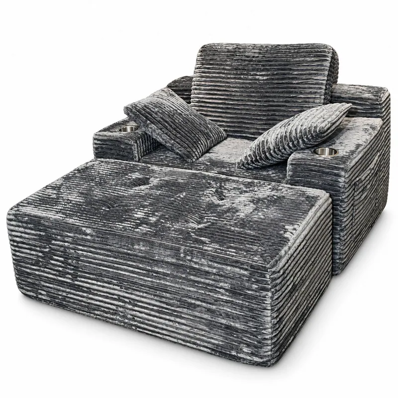Modular Sofa and Ottoman, front product view