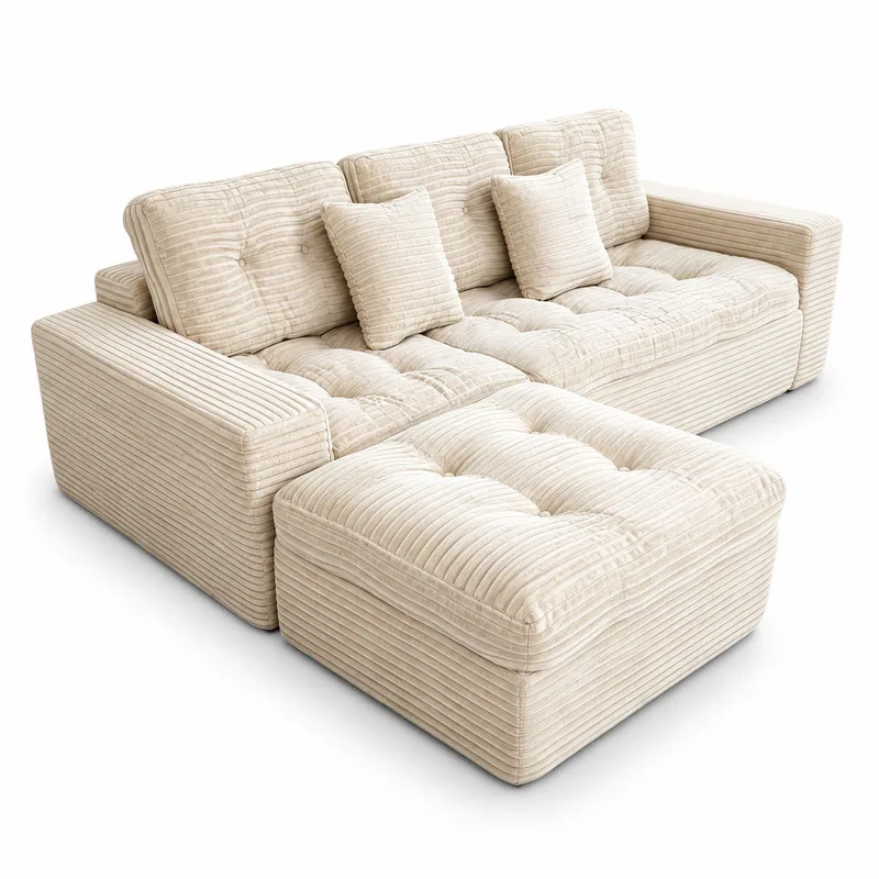 Modular Sofa with Ottoman, front product view