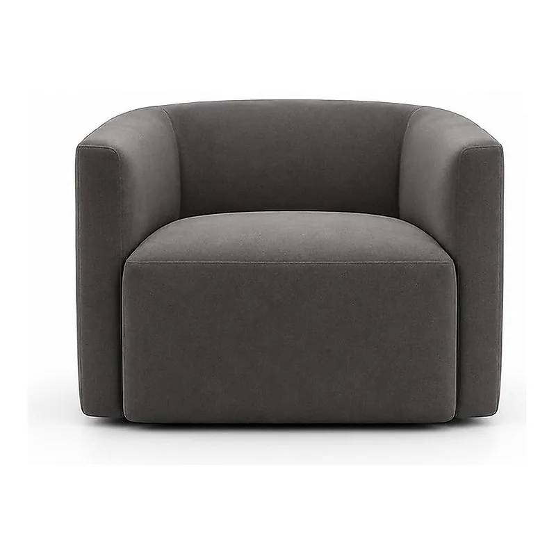 Monica Charcoal Square Upholstered Accent Chair, front product view