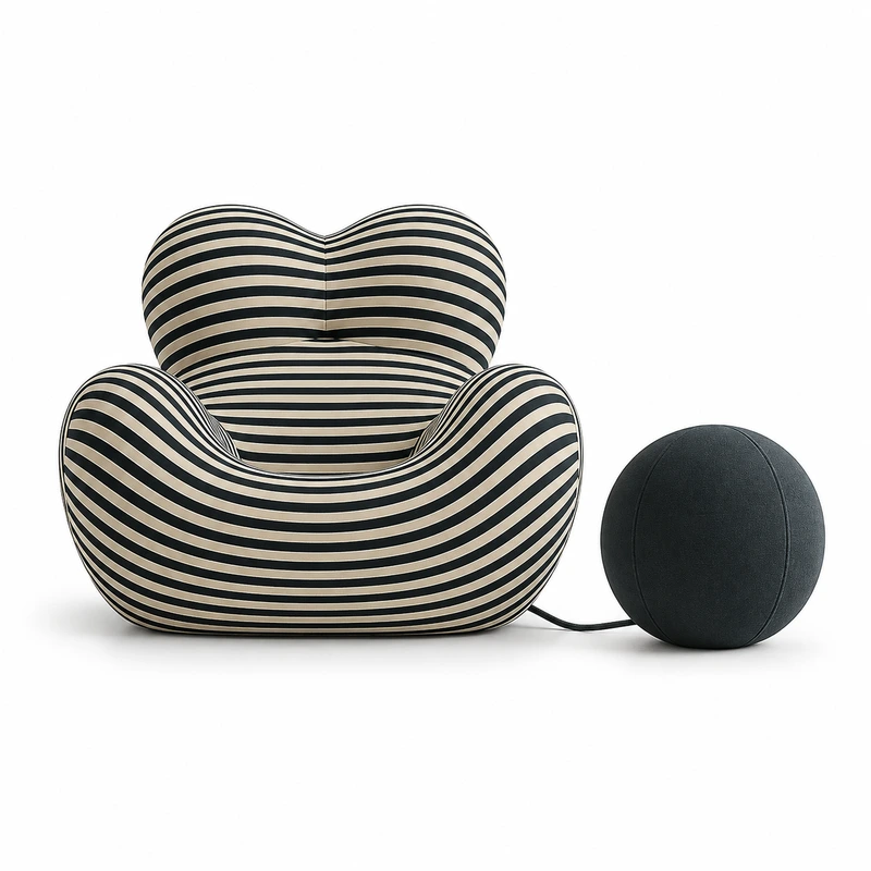 Mother's Embrace Striped Sculptural Lounge Chair, front product view