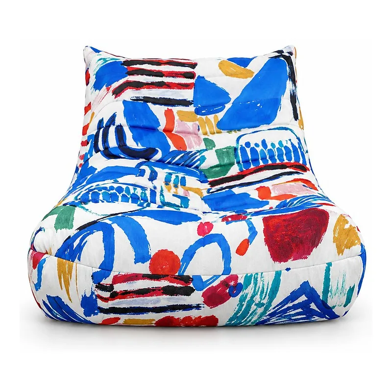 Multicolor Abstract Print Floor Lounge Chair, front product view