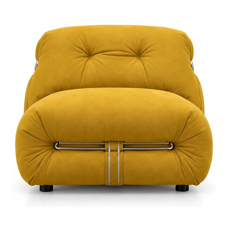Mustard Fabric Reclining Lounge Chair, front product view