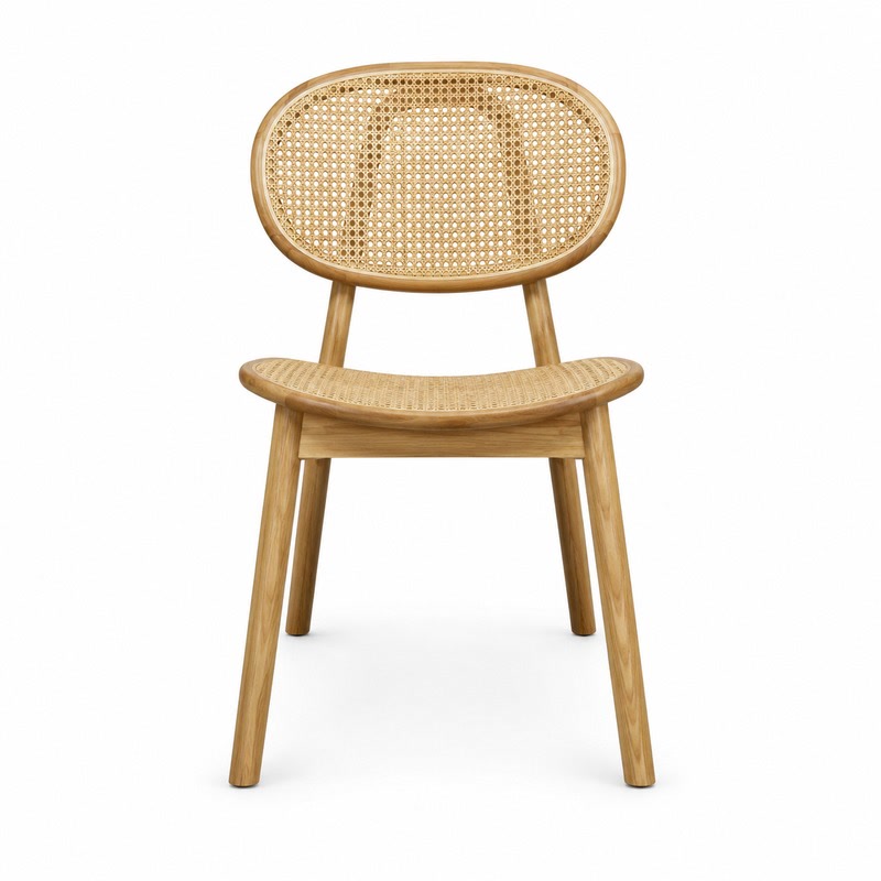 FZ Natural Cane Ash Wood Dining Chair, front product view