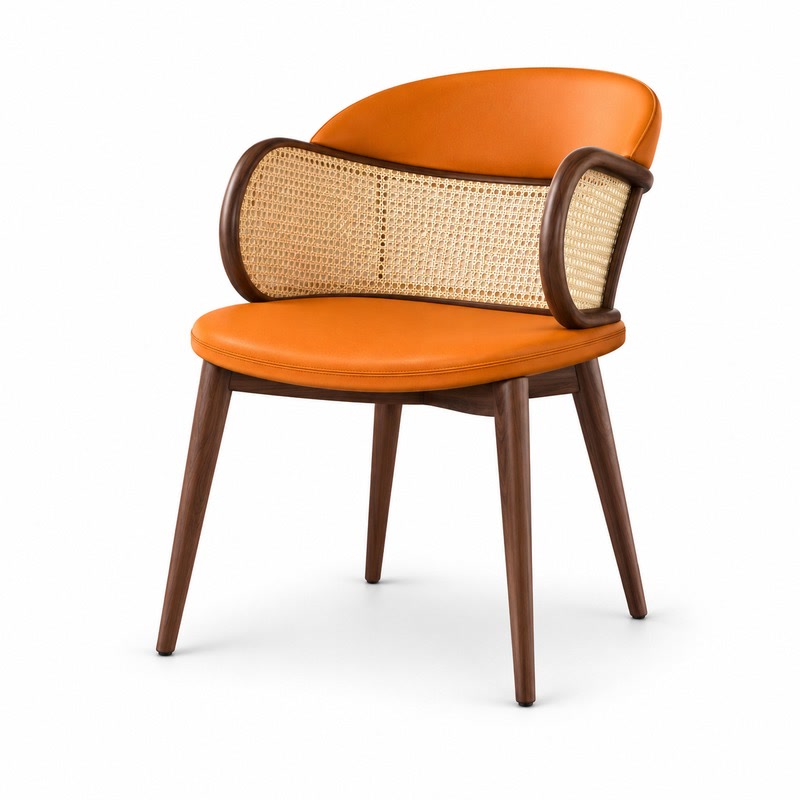 FZ Natural Cane Ash Wood Dining Chair, front product view