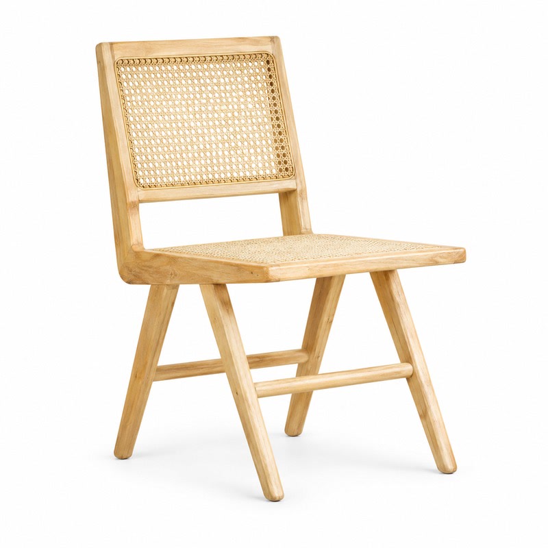 FZ Natural Cane Ash Wood Dining Chair, front product view