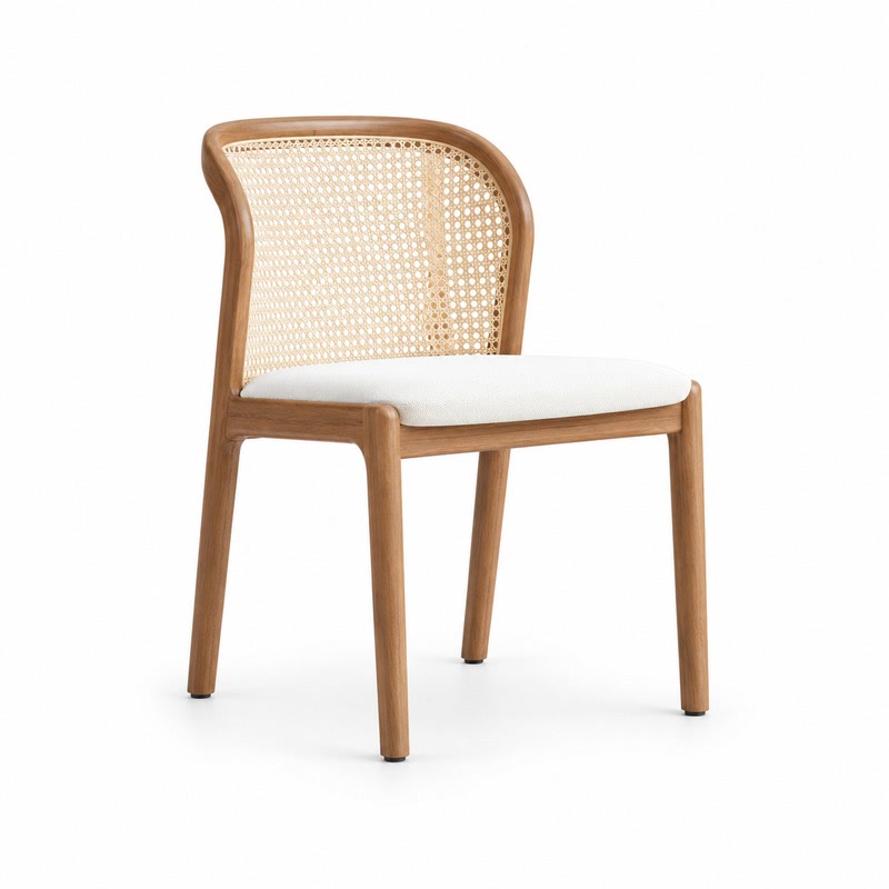 FZ Natural Cane Ash Wood Dining Chair, front product view
