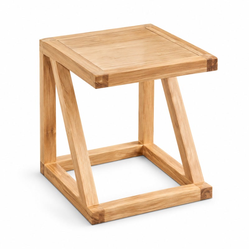 FZ Natural Cane Ash Wood Side Table, front product view