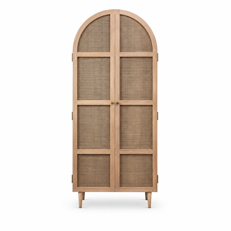FZ Natural Cane Ash Wood Wardrobe, front product view