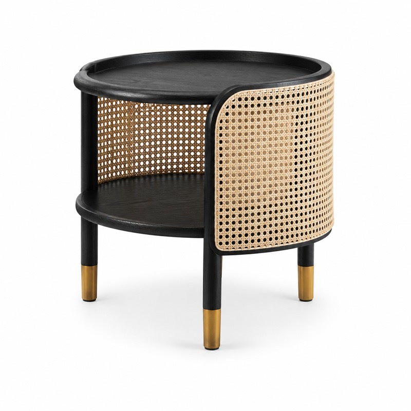 FZ Natural Cane Bedside Table, front product view