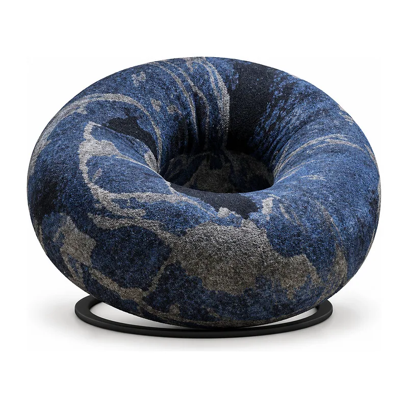 Navy Mottled Ring Lounge Chair, front product view