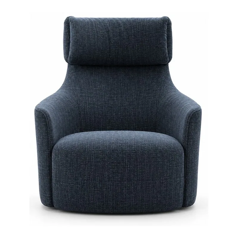 Navy Upholstered Nova Accent Armchair, front product view