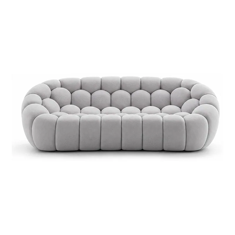 Pale Gray Bubble Loveseat 195, front product view
