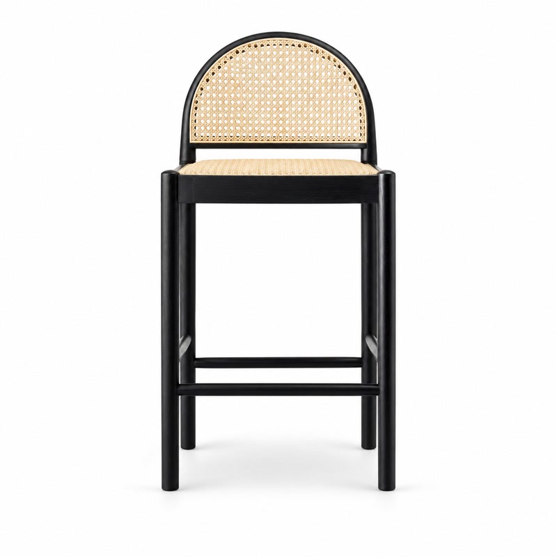 FZ Paper Cord Ash Wood Bar Stool, front product view