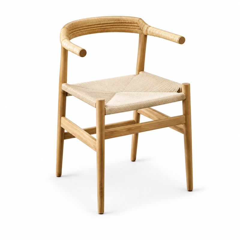 FZ Paper Cord Ash Wood Dining Chair, front product view