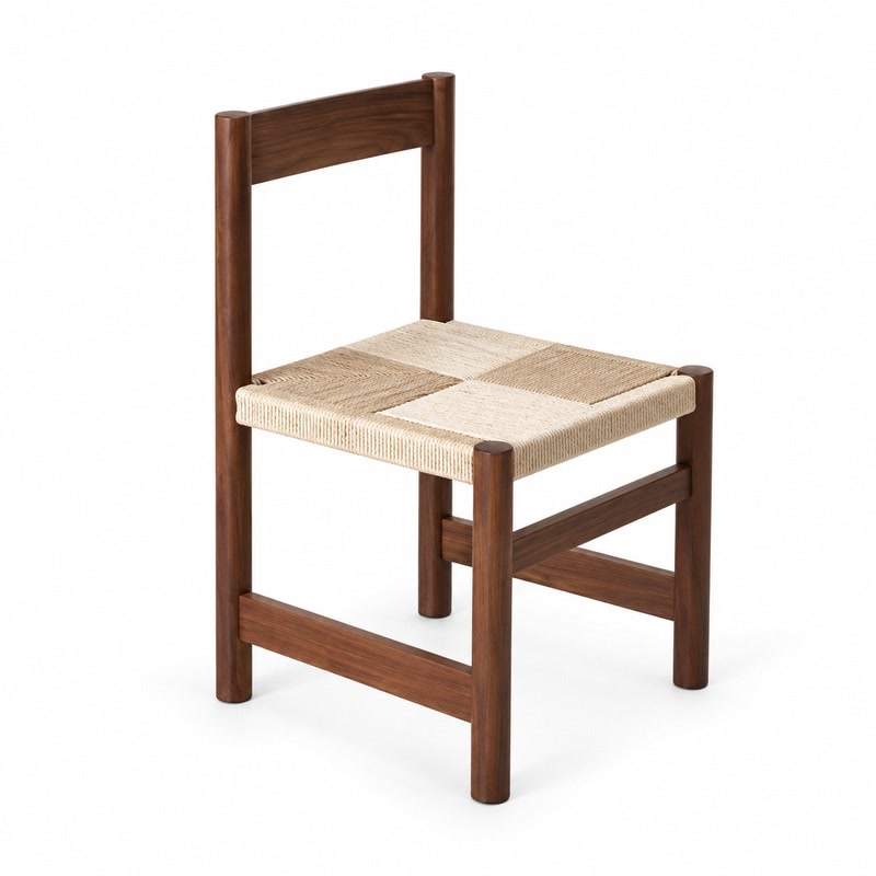 FZ Paper Cord Ash Wood Dining Chair, front product view