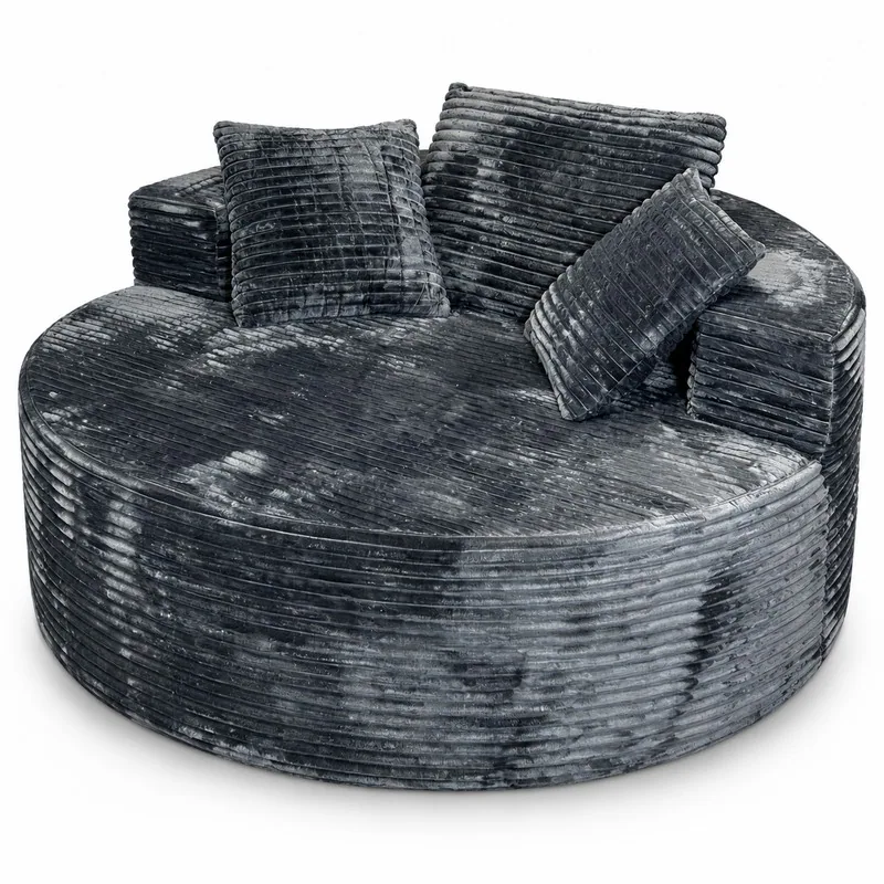 Round Upholstered Sofa, front product view
