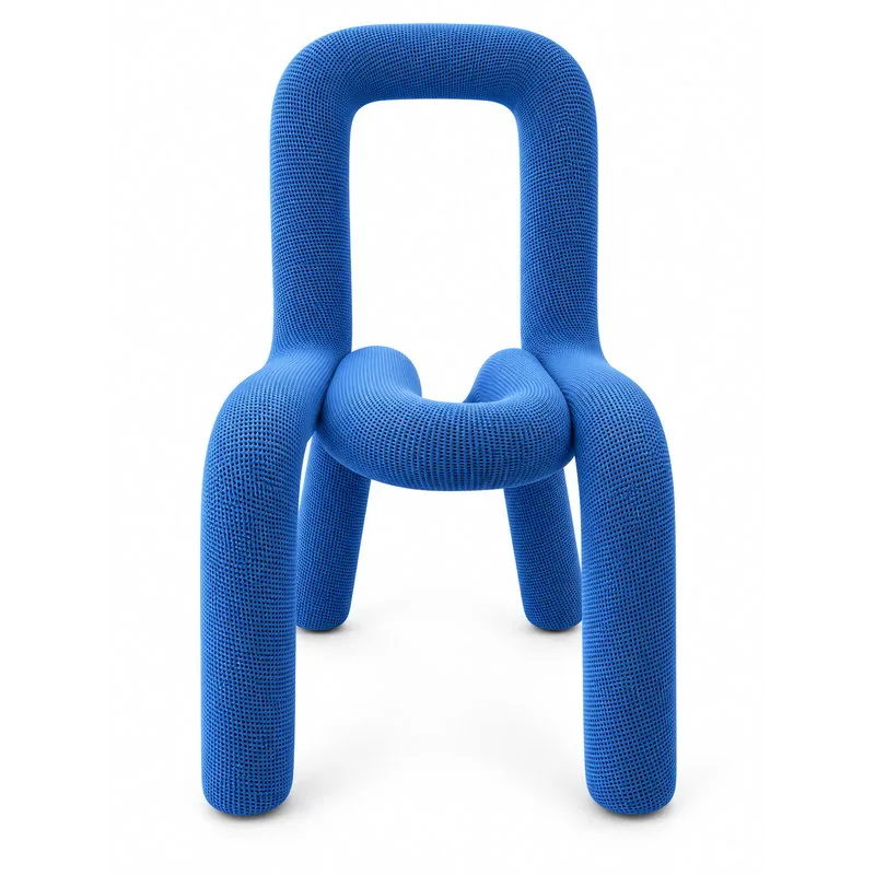 Sculpted Tubular Lounge Chair, front product view