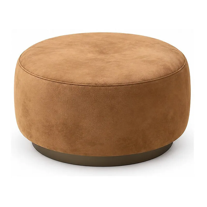 Tan Cylinder Footstool, front product view