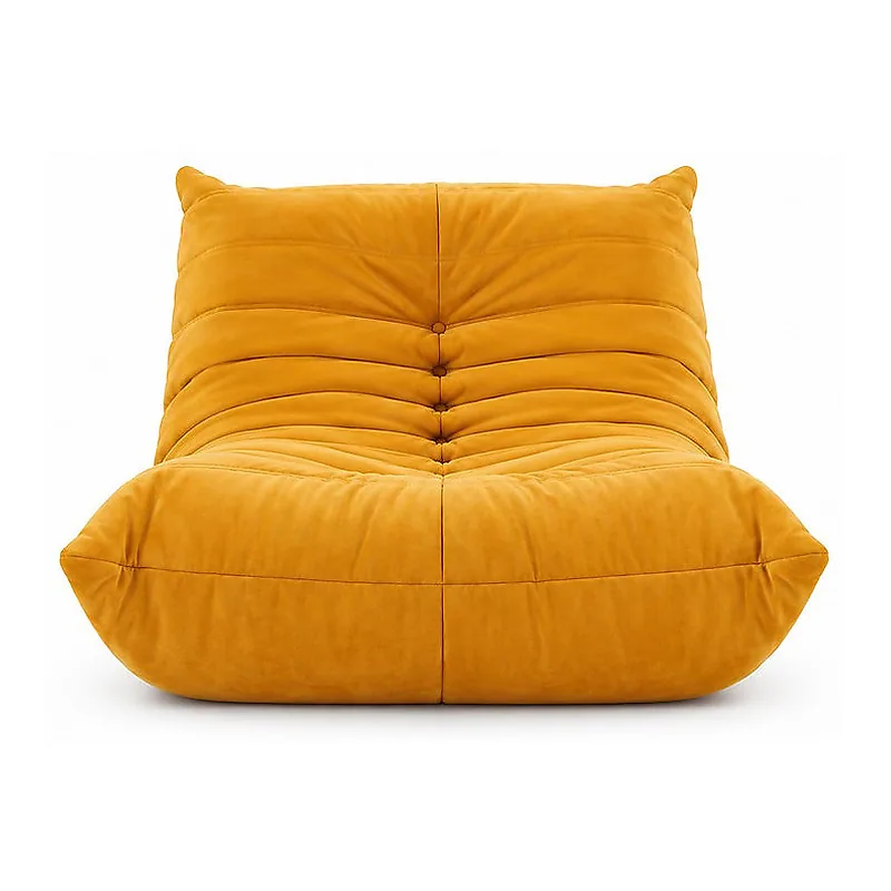 TOGO Mustard Yellow Low Floor Lounge Chair, front product view