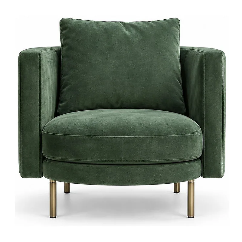 Torri Green Upholstered Lounge Chair, front product view