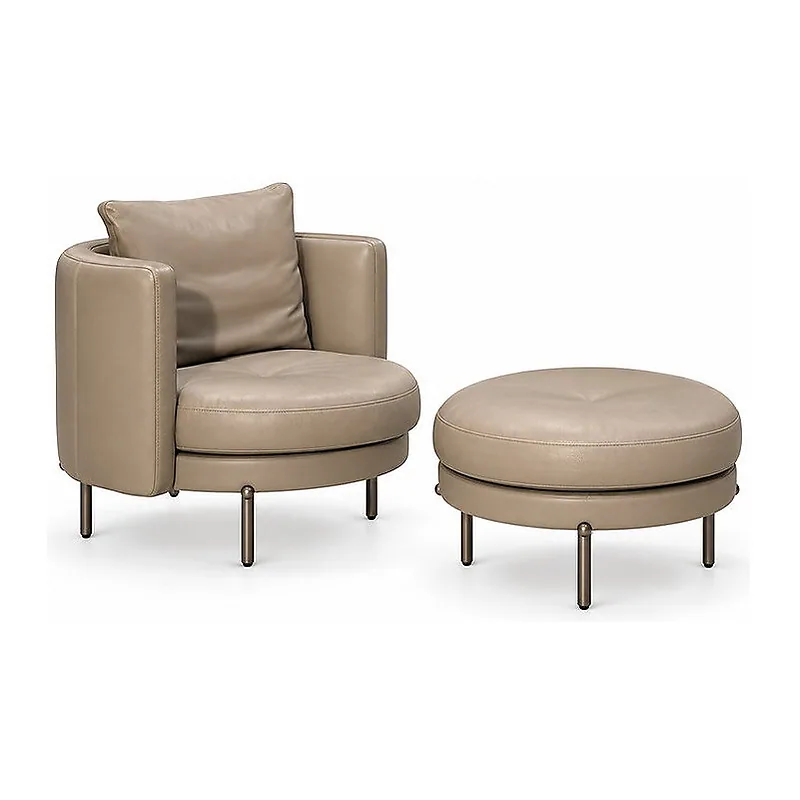 Torri Taupe Lounge Chair with Ottoman, front product view