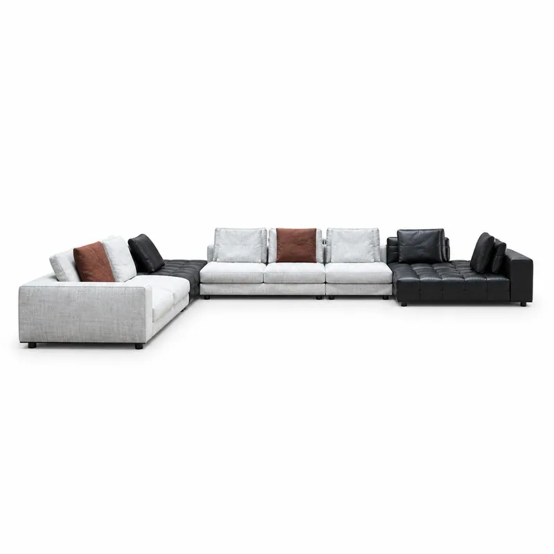 Two-Tone Modular Corner Sectional Sofa, front product view