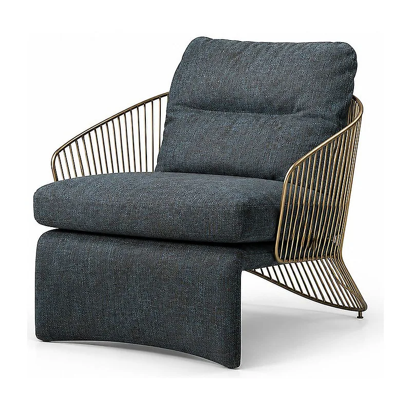 Wire-Side Charcoal Lounge Chair, front product view
