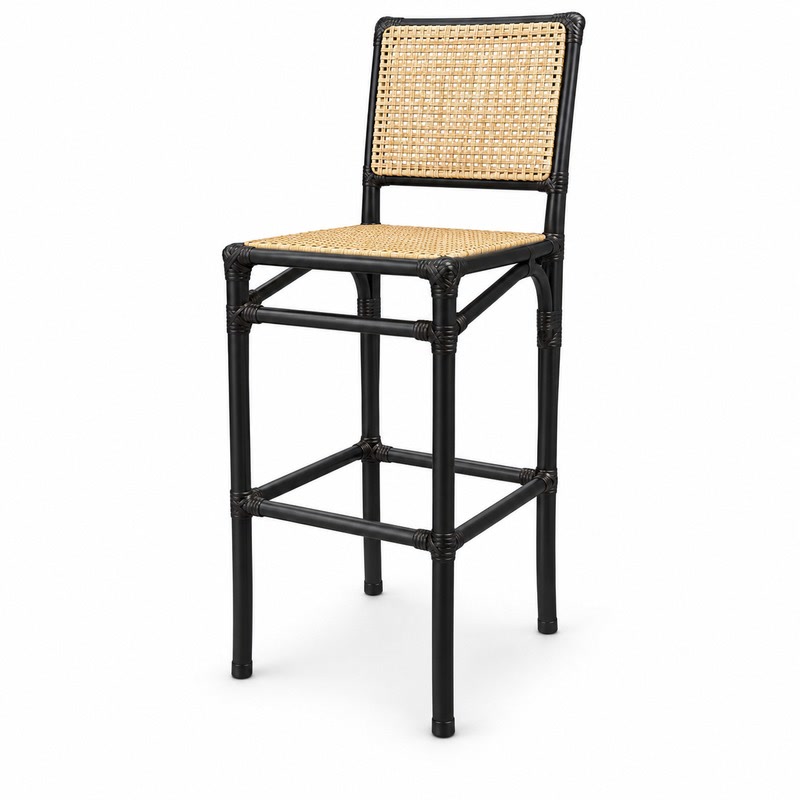 FZ Woven Cane Natural Cane Ash Wood Bar Stool, front product view