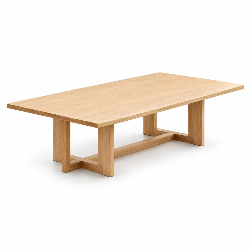 FZ Woven Cane Natural Cane Ash Wood Coffee Table, front product view