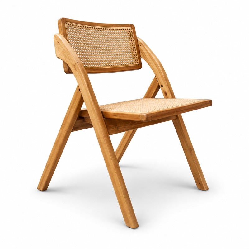 FZ Woven Cane Natural Cane Ash Wood Dining Chair, front product view