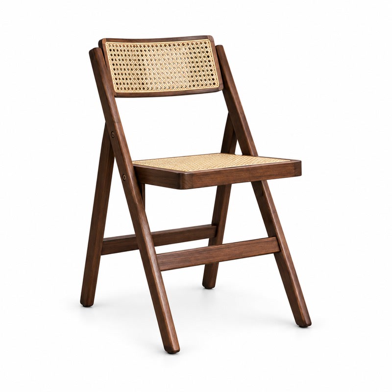 FZ Woven Cane Natural Cane Ash Wood Dining Chair, front product view