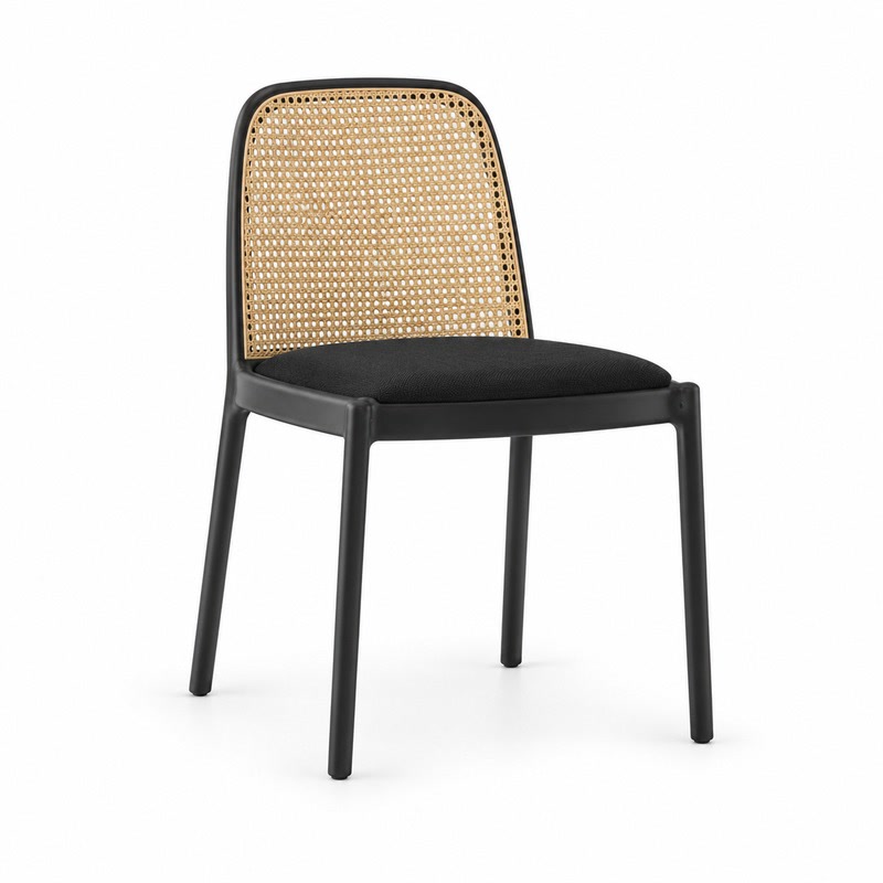 FZ Woven Cane Natural Cane Ash Wood Dining Chair, front product view