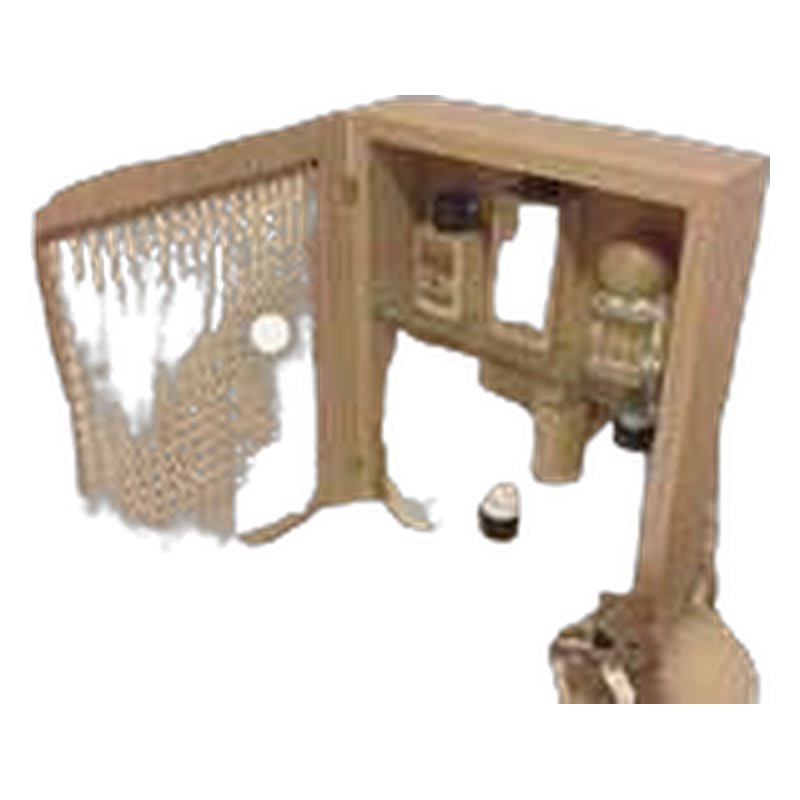 FZ Woven Cane Natural Cane Ash Wood Dressing Organizer, front product view