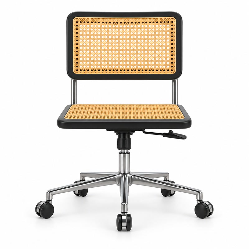 FZ Woven Cane Natural Cane Ash Wood Office Chair, front product view