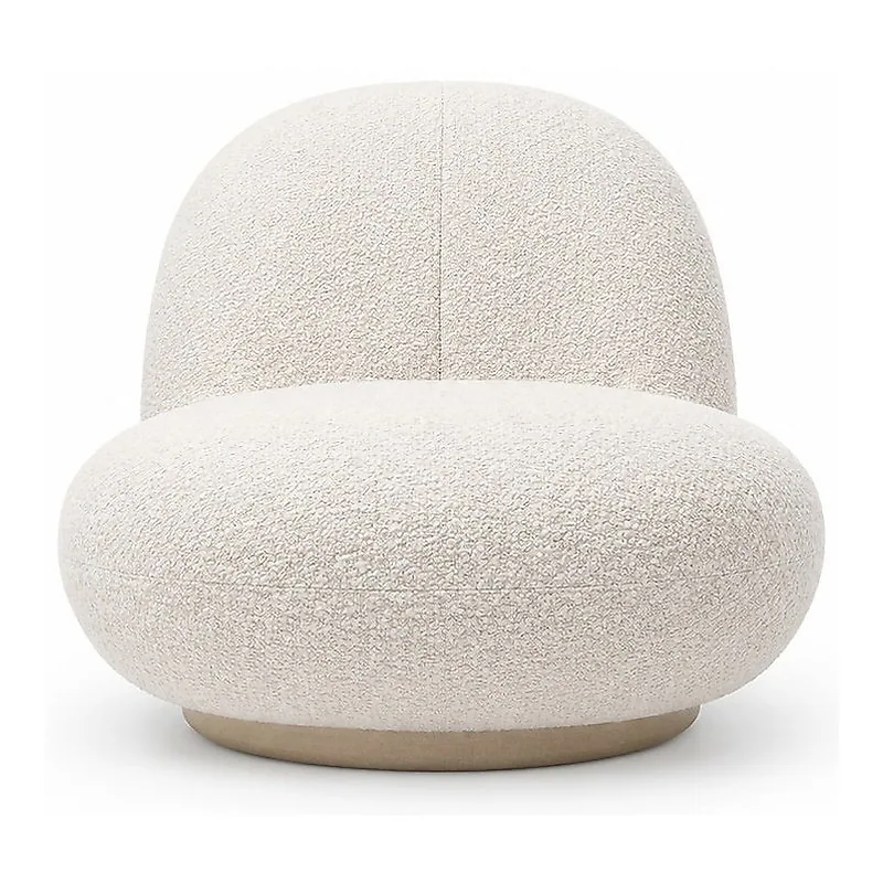 Xiaobai Ivory Compact Low Lounge Chair, front product view