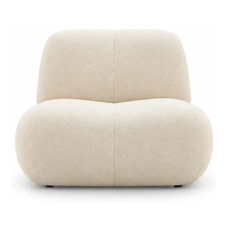 YUKI Cream Low Armless Lounge Chair, front product view