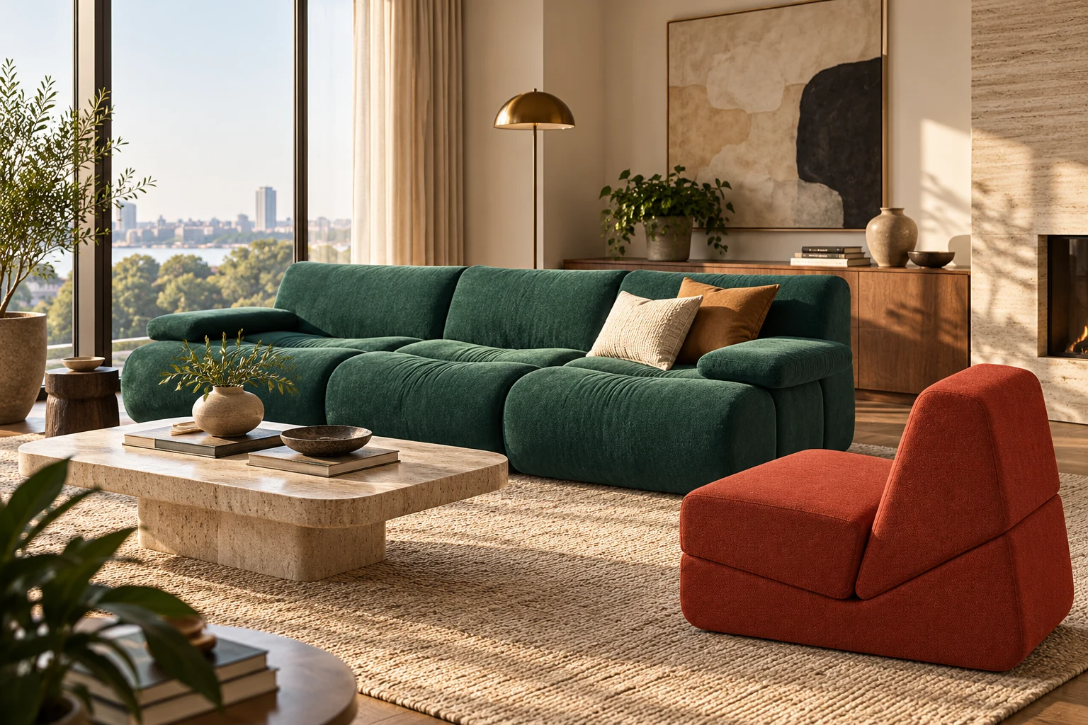 Compression Sofas material and residential context