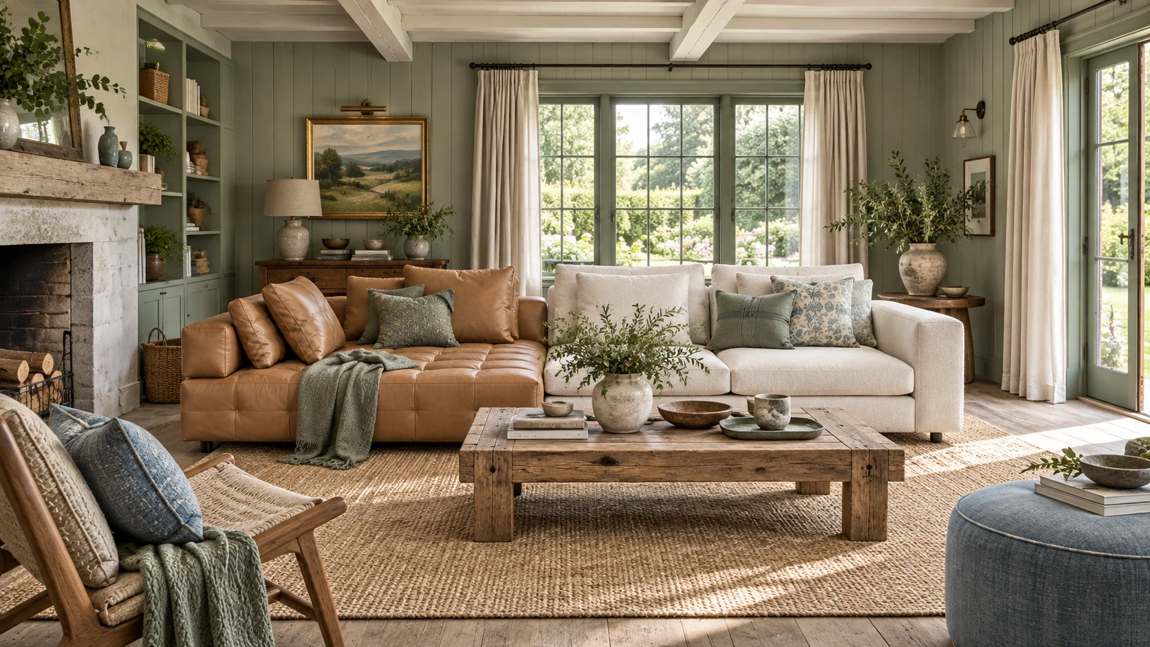 Country calm with a modern chaise, a residential furniture visualization