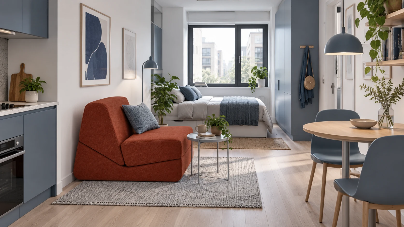 Make a compact studio work harder, a residential furniture visualization