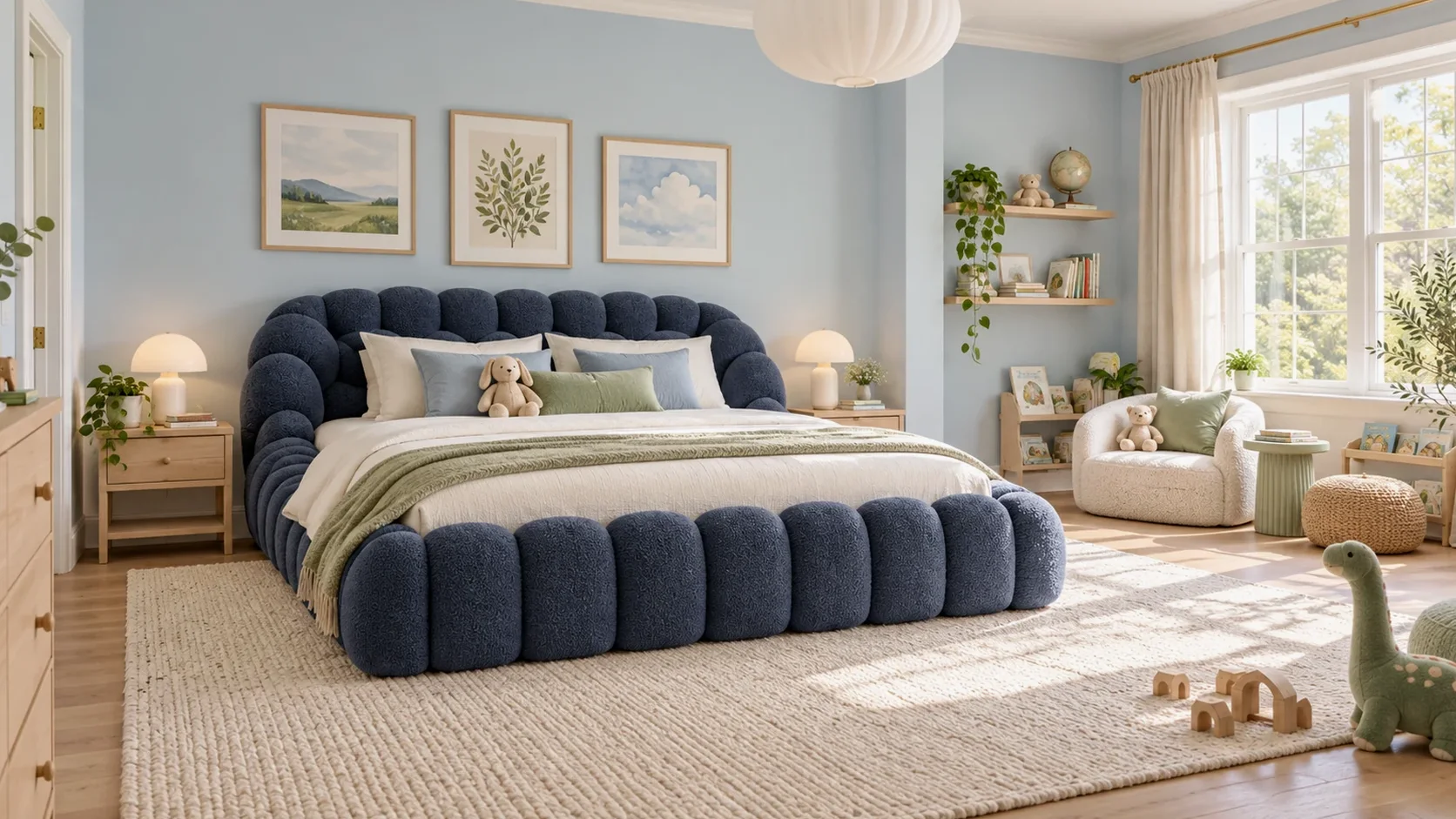 A bedroom that works for family life, a residential furniture visualization
